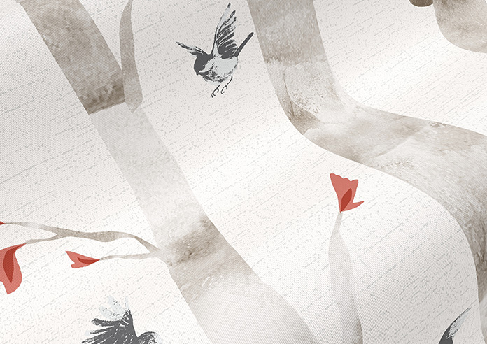 Watercolour Woods, Red - Roller Blind - Image 4